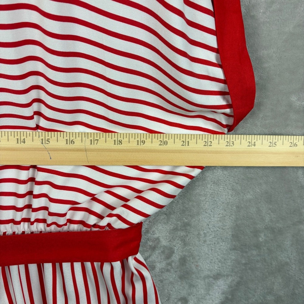 Hell Bunny Ahoy Dress XL UK 16 Red White Striped Nautical Retro Button Summer - Picture 8 of 14
